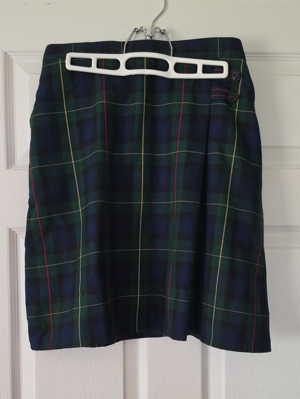 Lands' End Navy and Green Plaid Pencil Skirt Size 14+